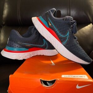 Nike React Infinity Run Flyknit 3 Obsidian Bright Spruce Size Men’s 8 Womens 9.5